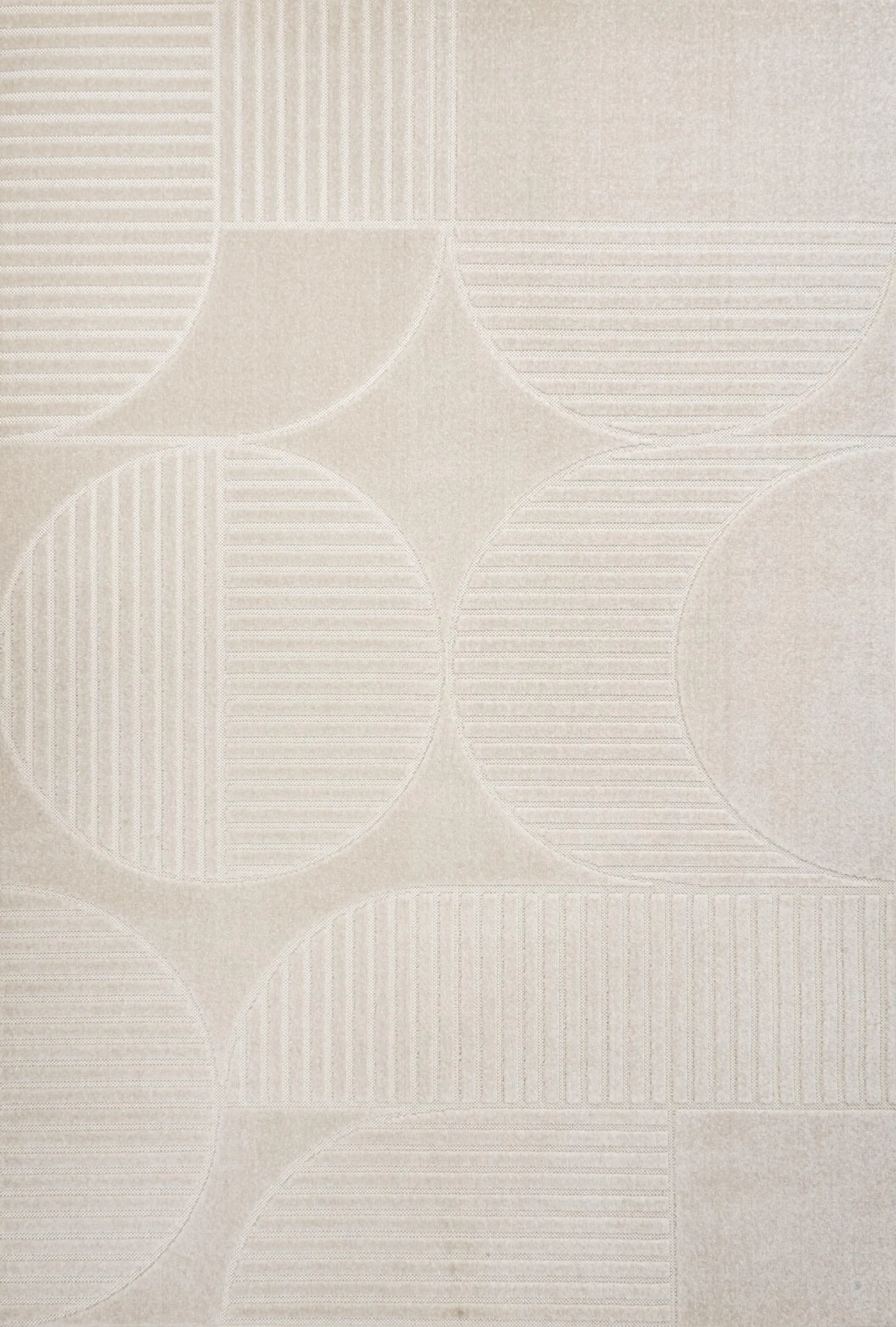 12' X 15' Ivory And Cream Striped Indoor Outdoor Area Rug - Image 2