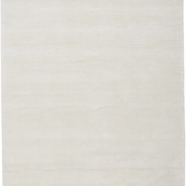 8' X 11' White Hand Woven Distressed Area Rug