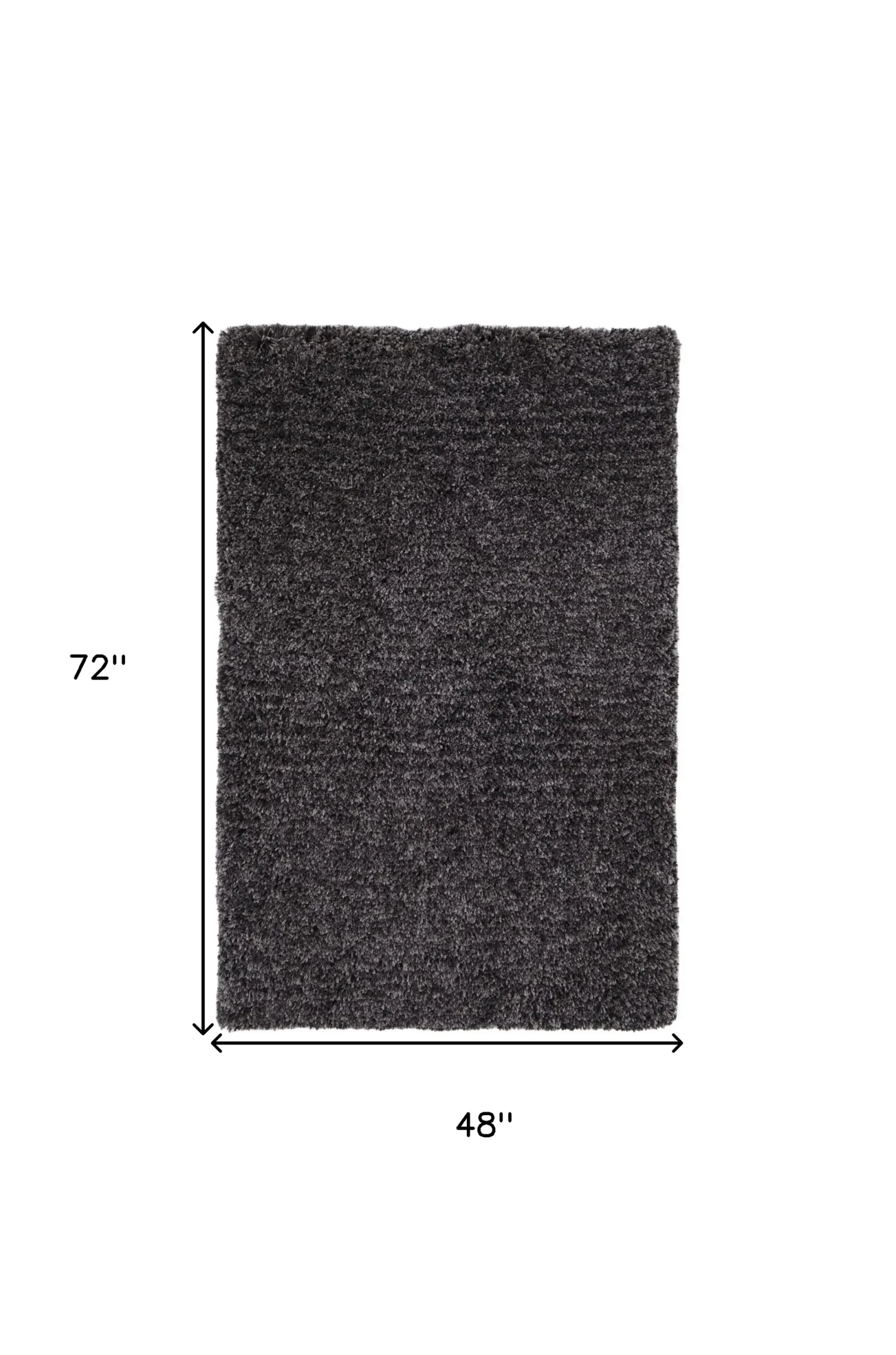 4' X 6' Black Shag Hand Tufted Area Rug - Image 3