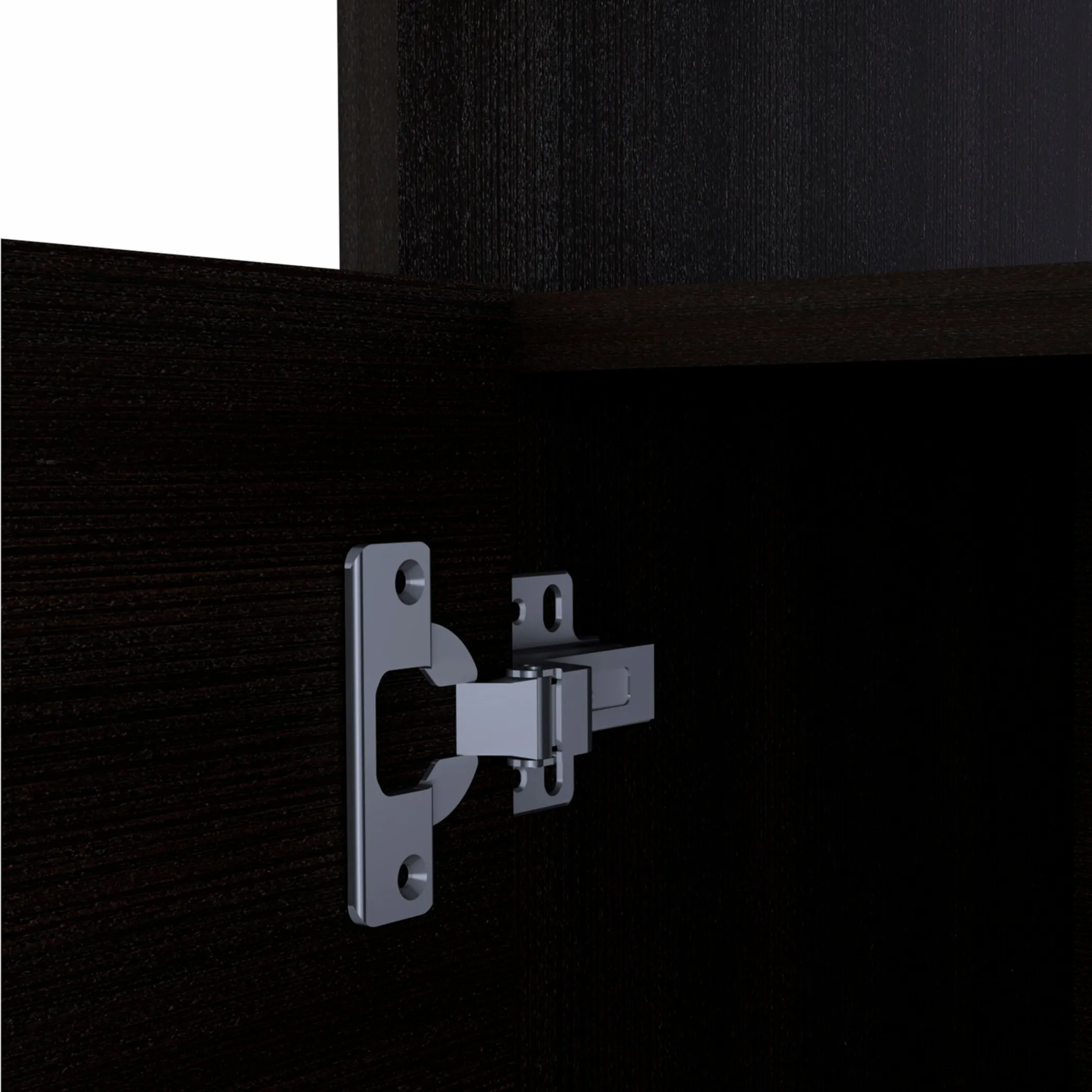 23" Black One Cabinet Faux Wood Nightstand - Image 5