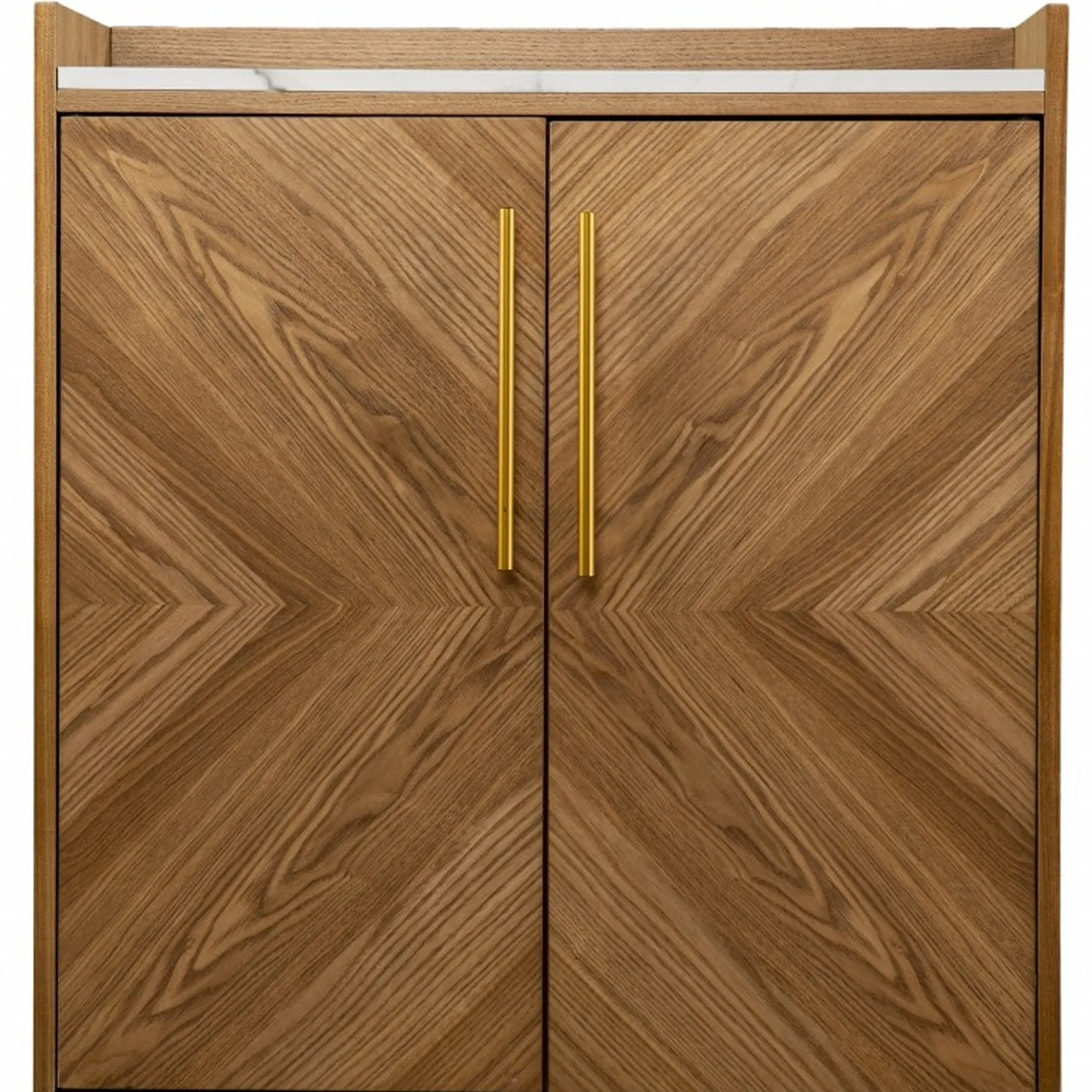 Retro Gold Natural and Faux Marble Wine Cabinet - Image 5