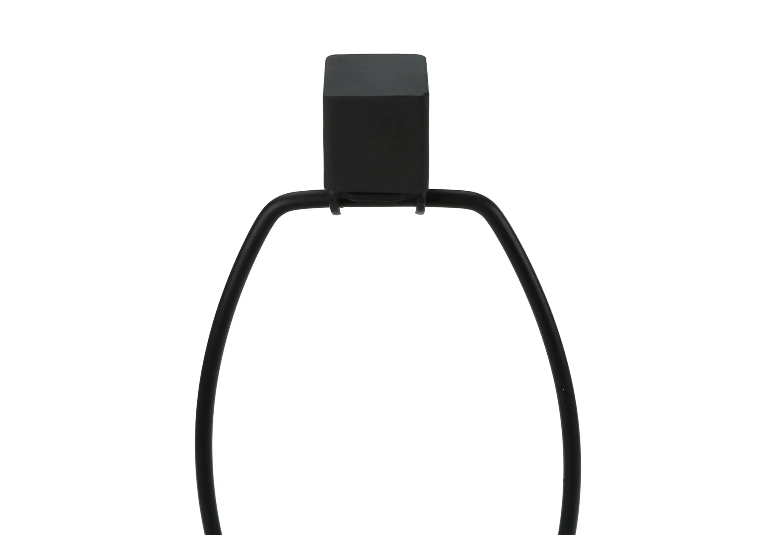 25" Black Metal Geometric USB Table Lamp With Beige Shade - Image 5