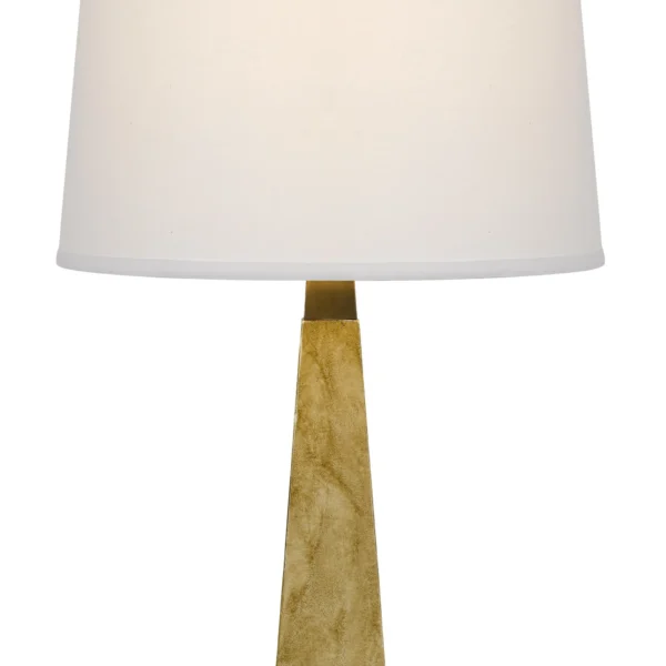 28" Brown Table Lamp With Off White Empire Shade