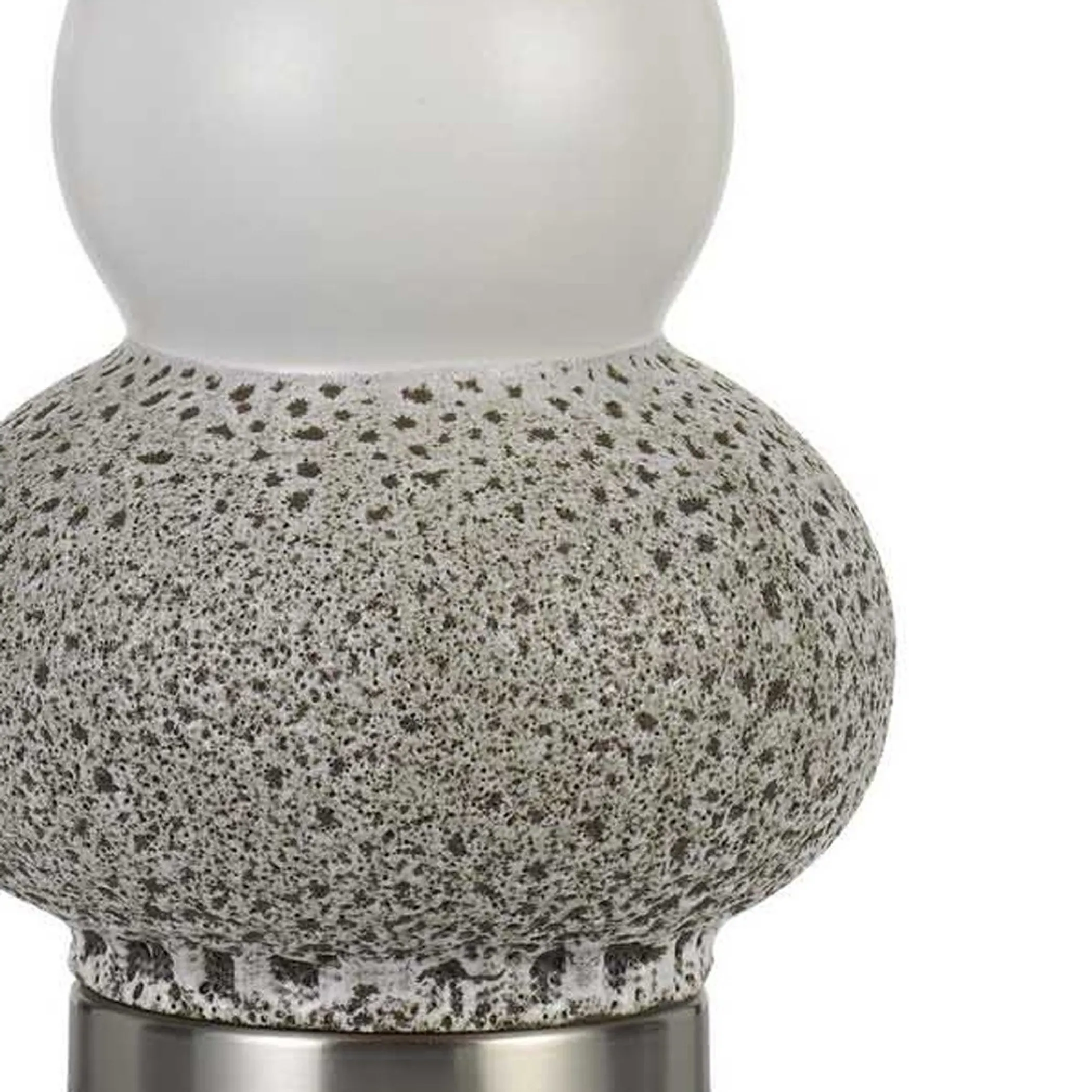 Set Of Two 24" Silver Metal Two Light Desk Table Lamps With White Globe Shade - Image 4