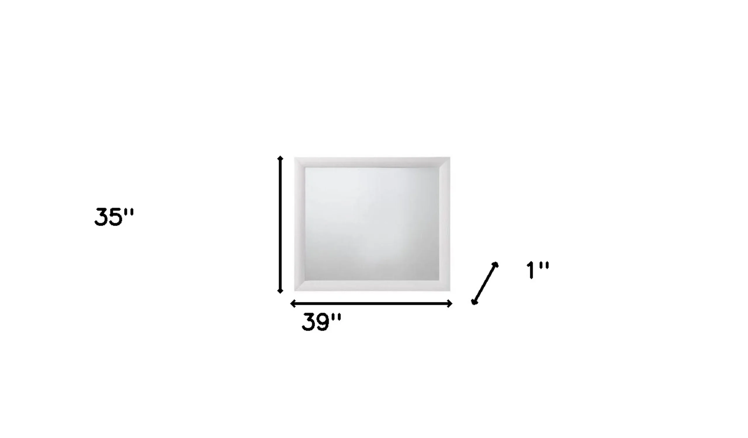 35" White Rectangle Dresser Mirror Mounts To Dresser With Frame - Image 5