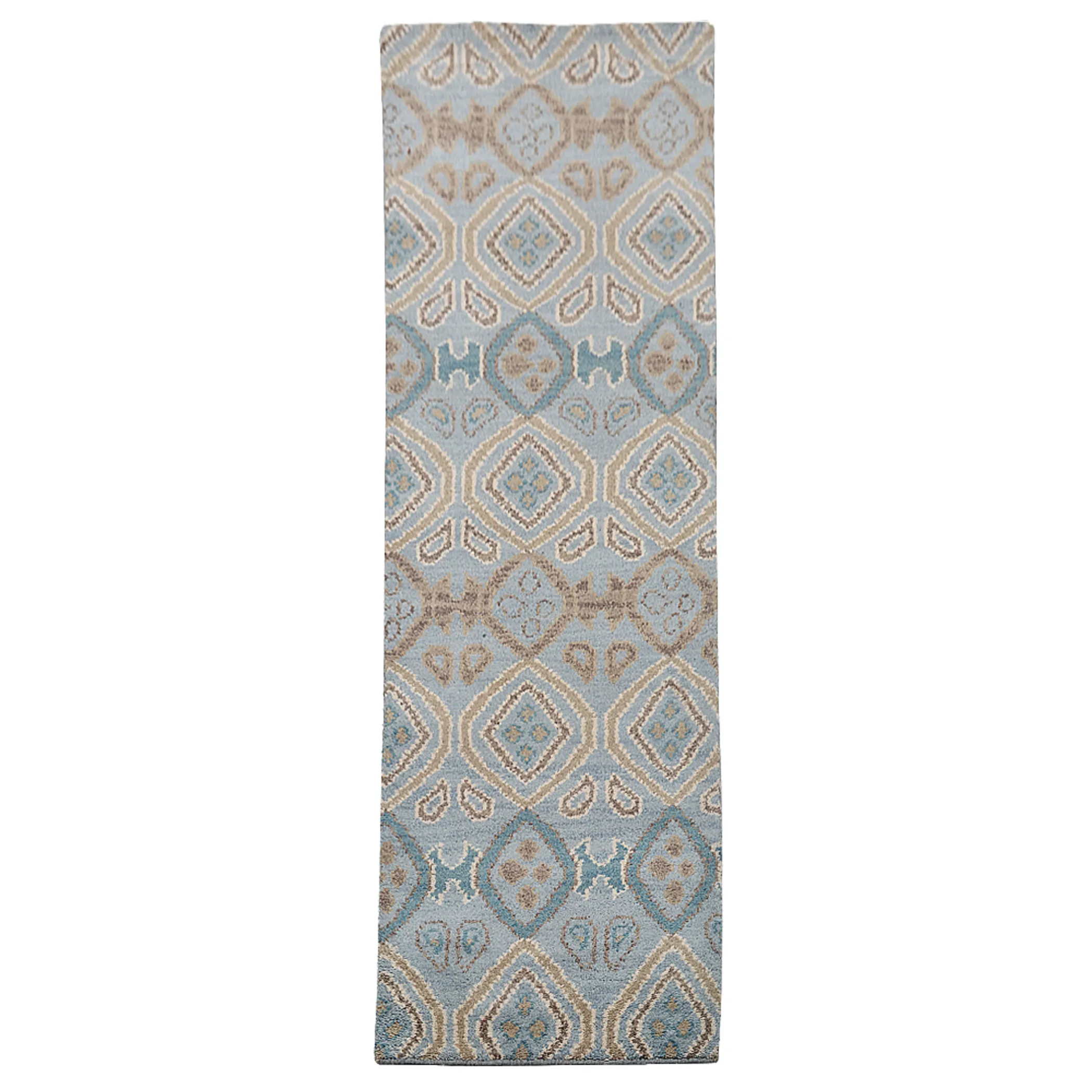 Rugsotic Carpets Hand Knotted Wool 2'6''x10' Runner Area Rug Geometric - Image 2