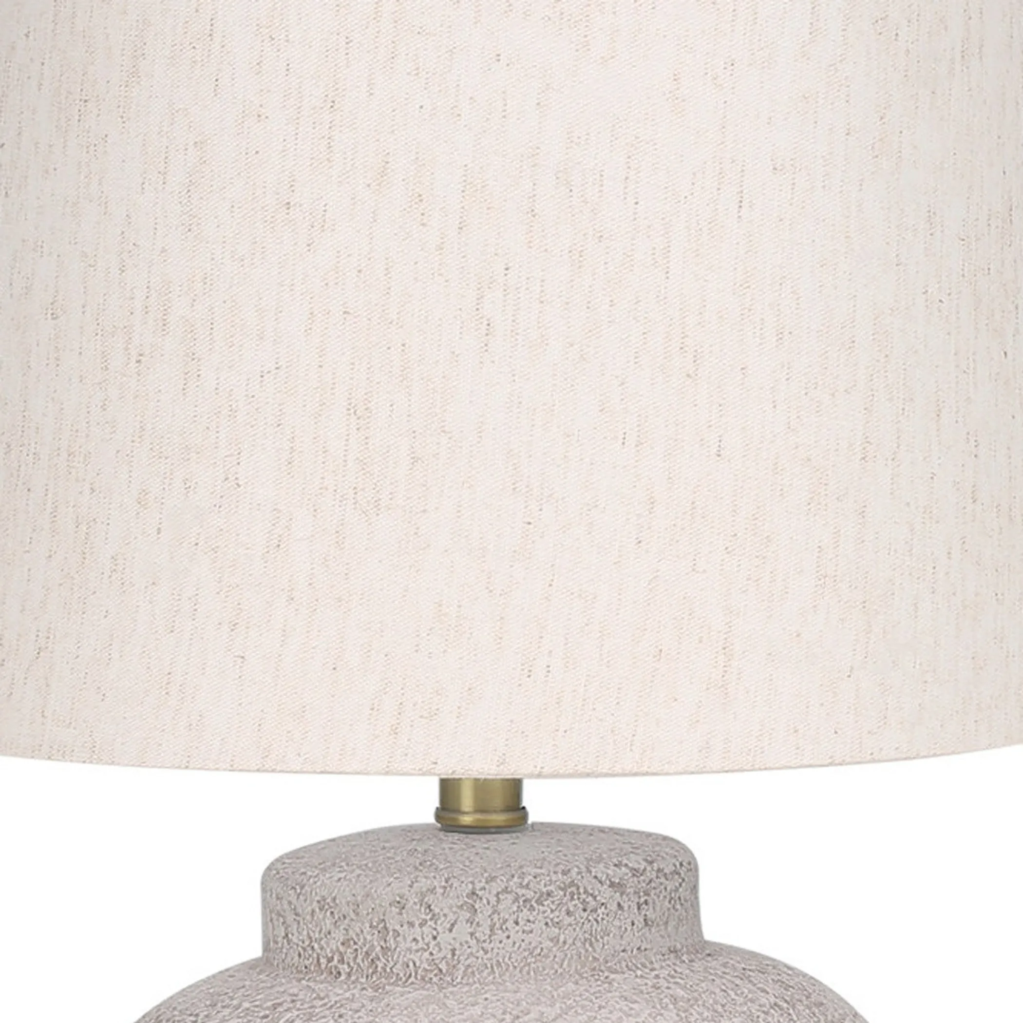 22" Cream Concrete Urn Table Lamp With Cream Abstract Empire Shade - Image 6