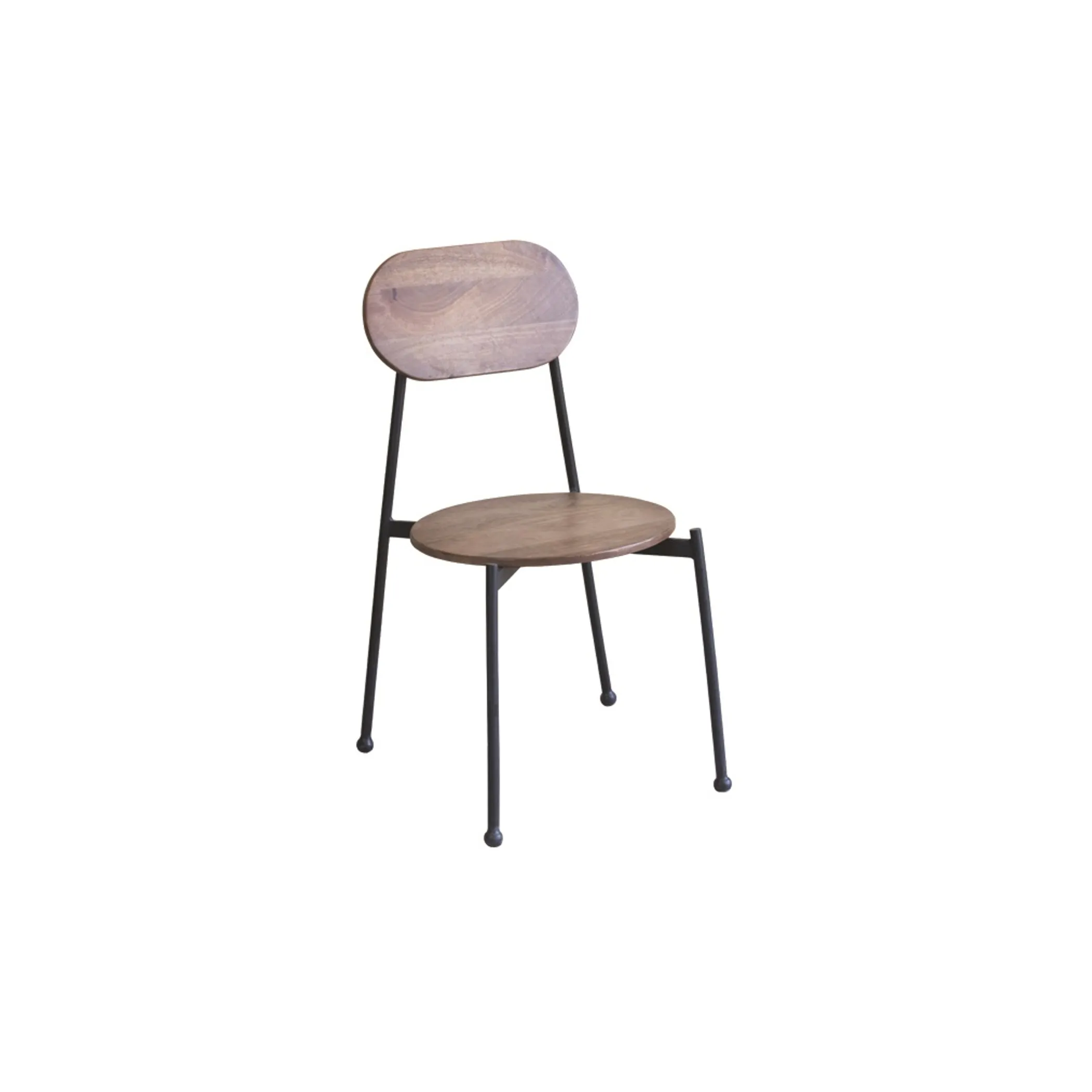 Set of Two Brown And Black Metal and Wood King Louis Back Dining Side Chairs - Image 2