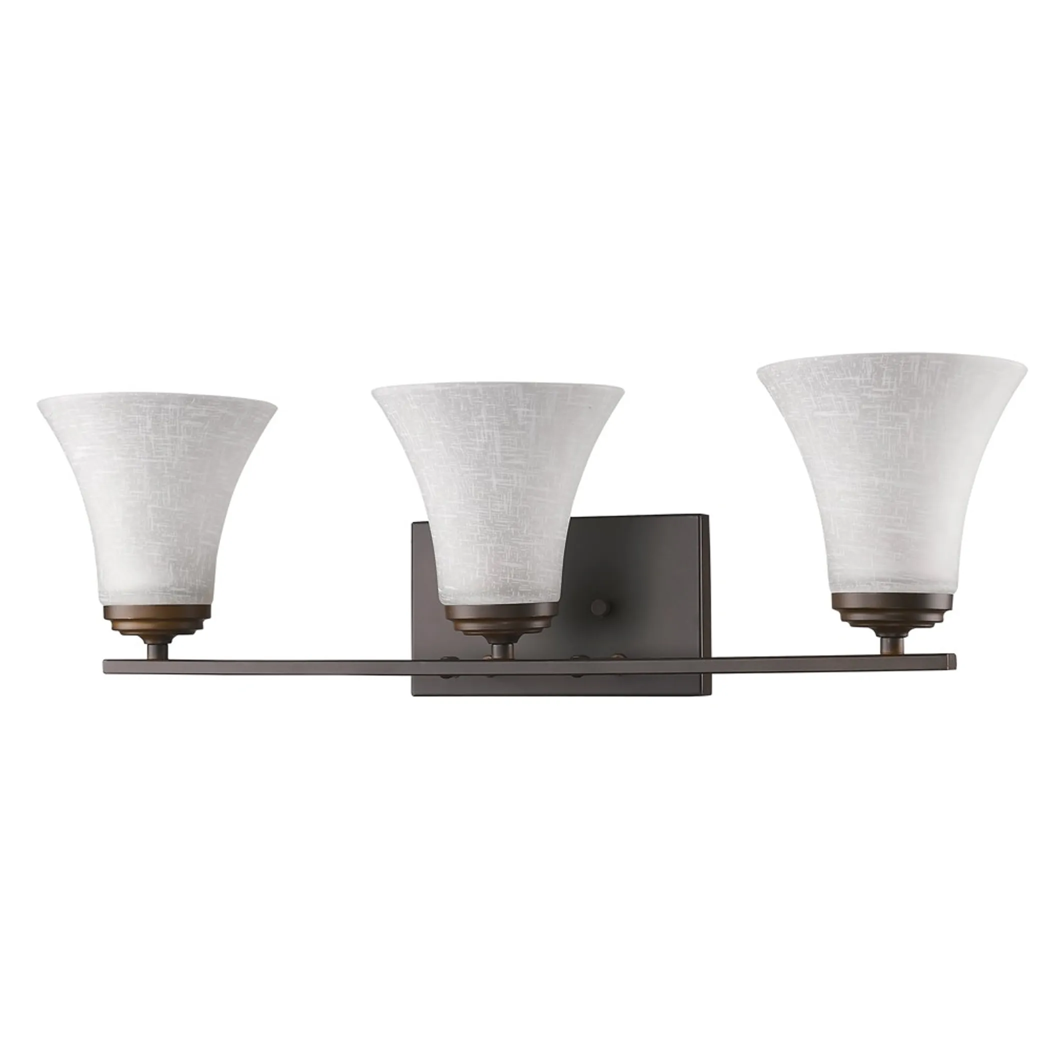 Three Light Bronze Wall Light with Tapered Glass Shade - Image 2