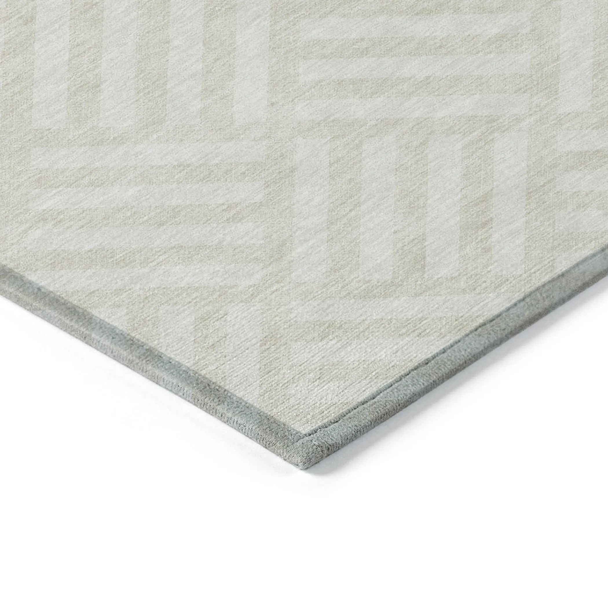 10' X 14' Ivory And Beige Geometric Washable Indoor Outdoor Area Rug - Image 4