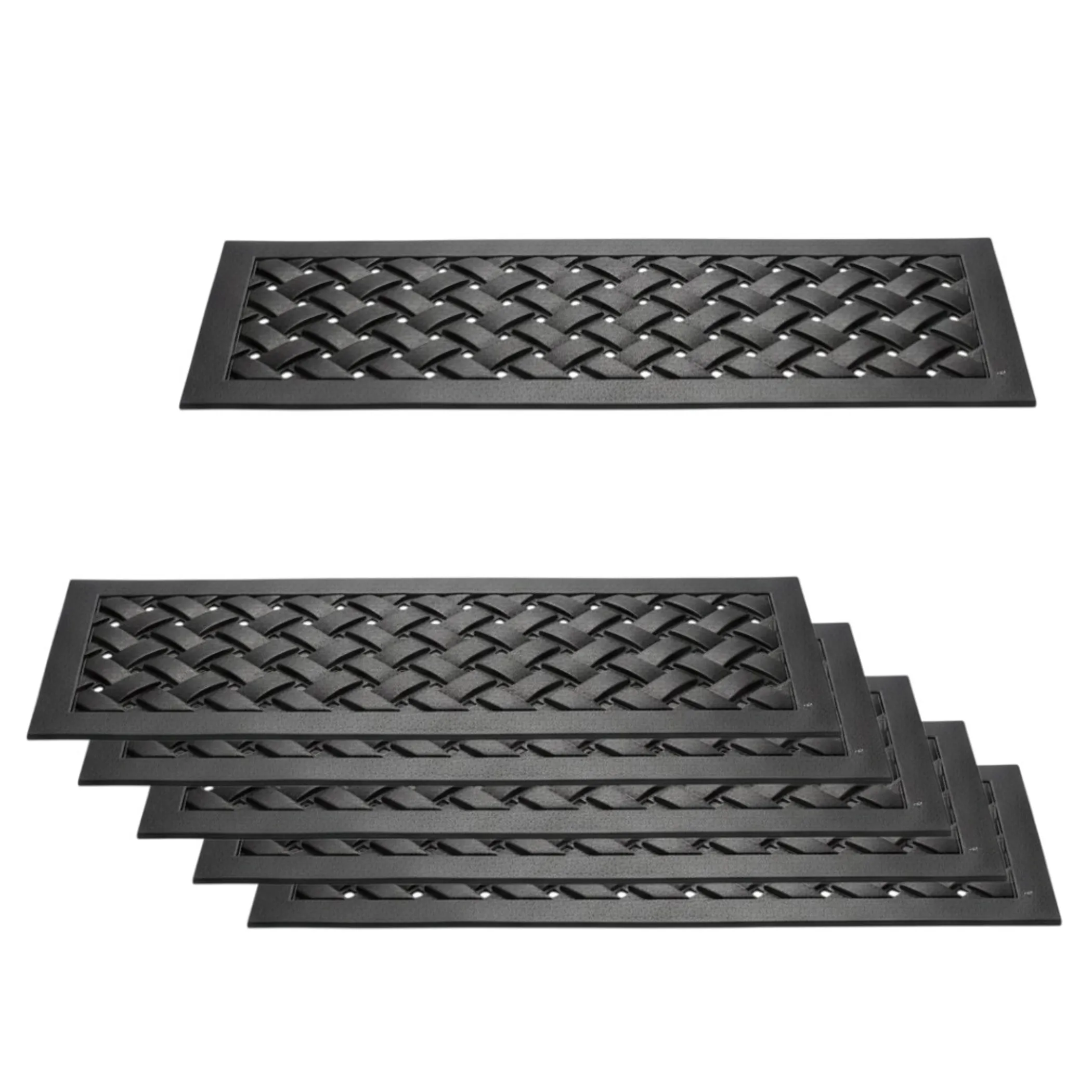 Set Of Six Lattice Outdoor Rubber Stair Treads - Image 3