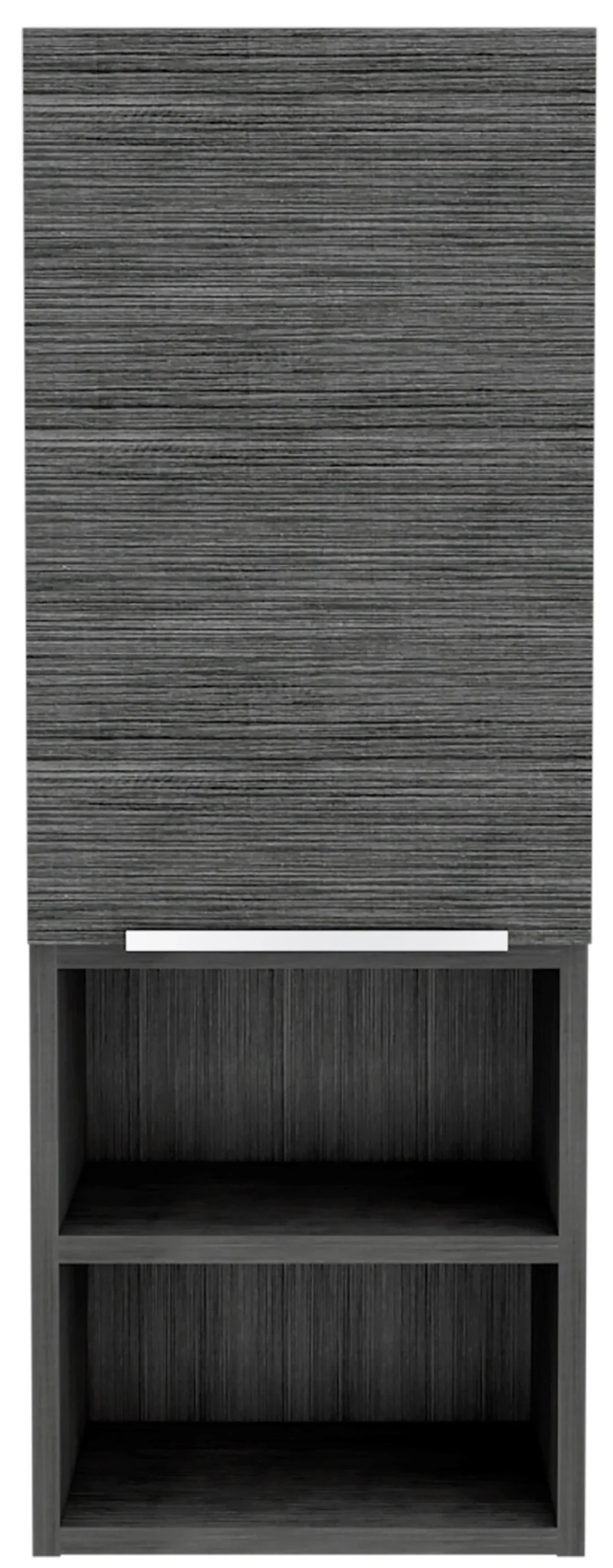 32" Smoky Gray Oak Accent Cabinet With Three Shelves - Image 2