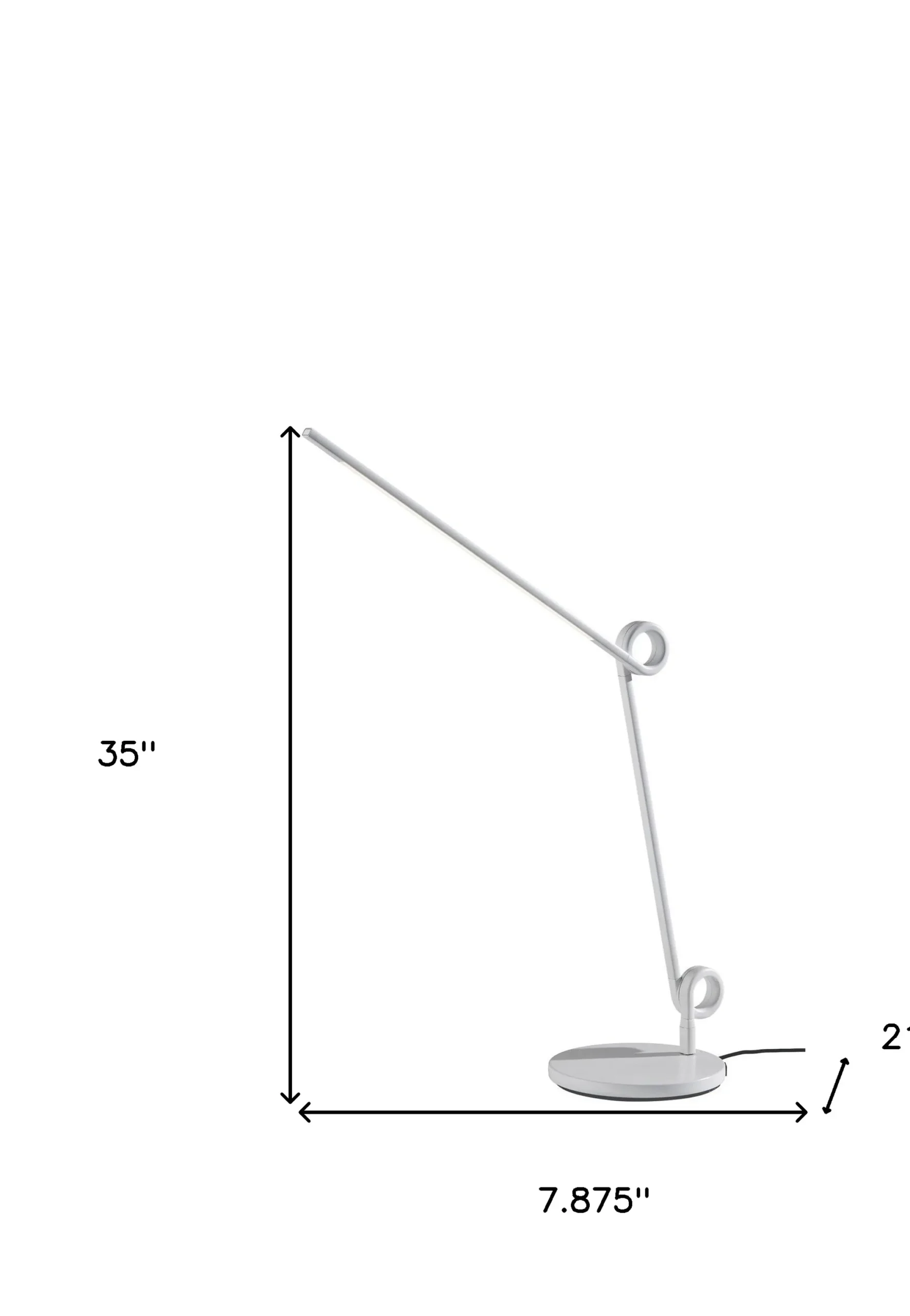 35" White Metal Novelty Desk Table Lamp - Image 4