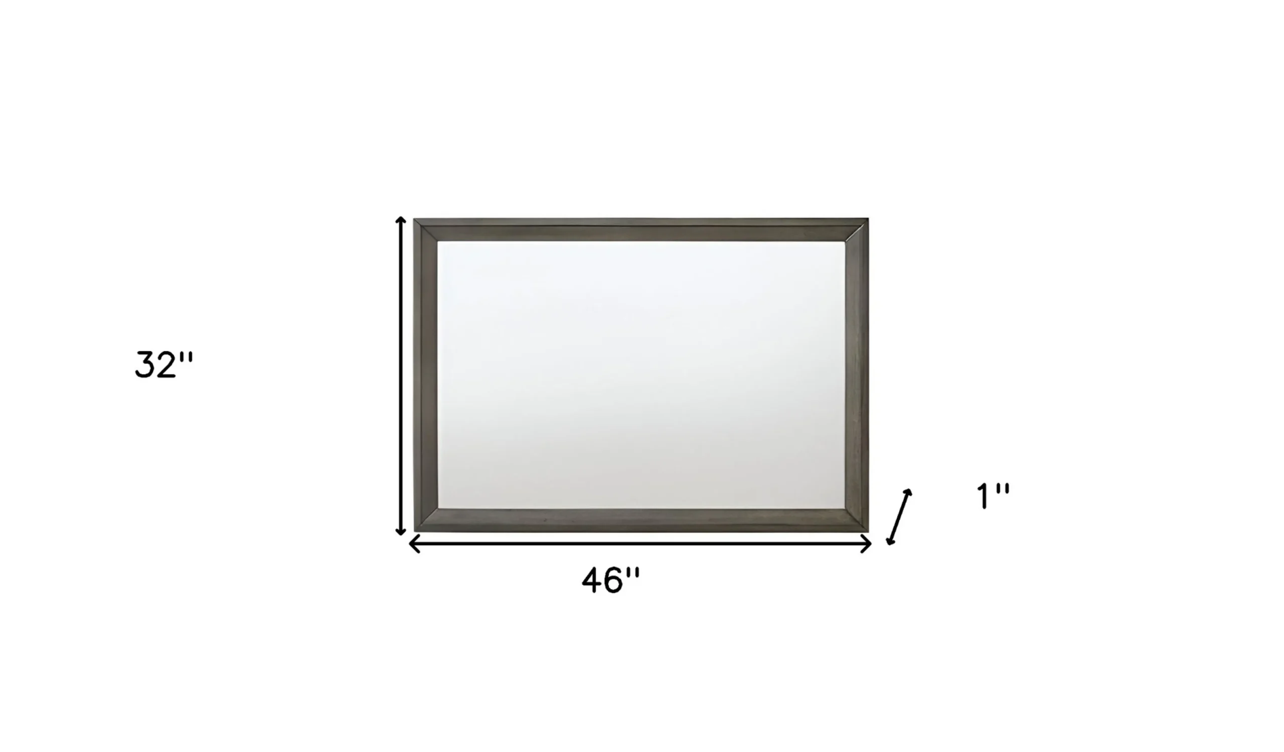 32" Gray Oak Dresser Mirror - Image 6