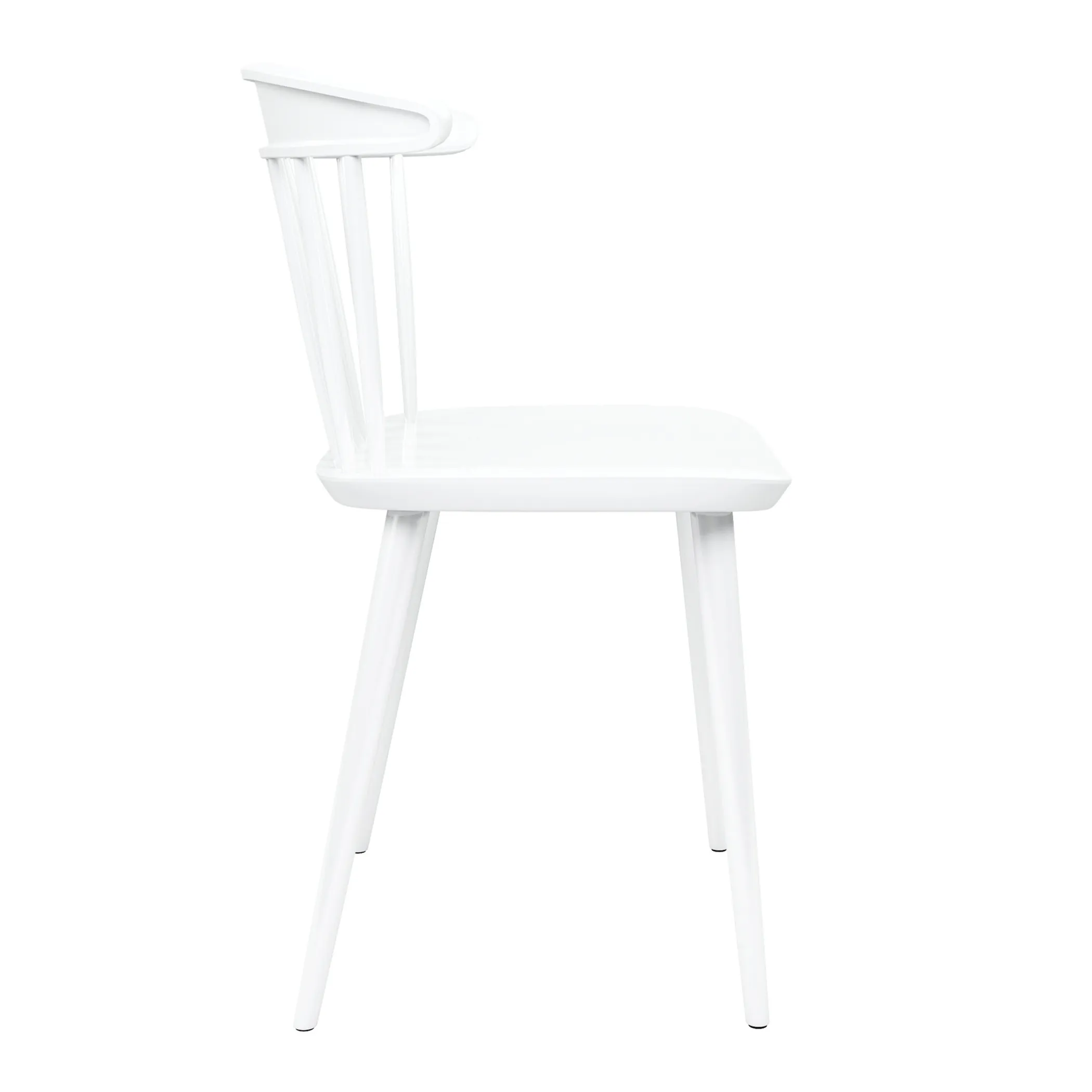White Heavy Duty Plastic Slat Back Dining Side Chair - Image 3