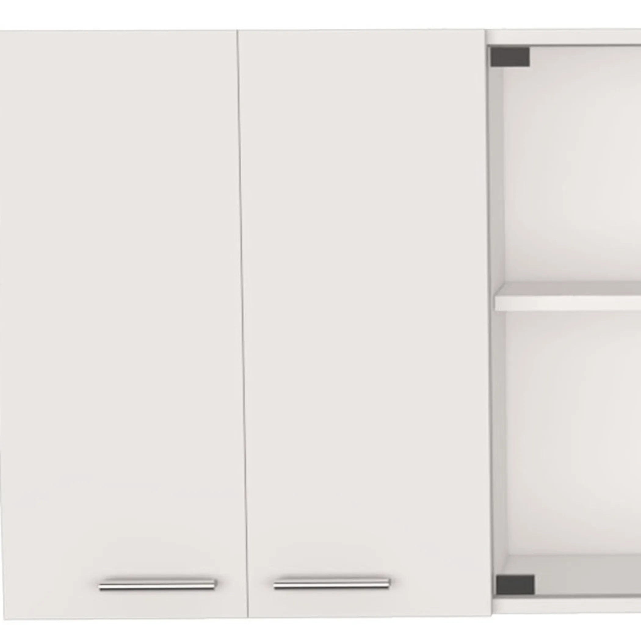 59" White Wood Wall Mounted China Cabinet With Six Doors - Image 4