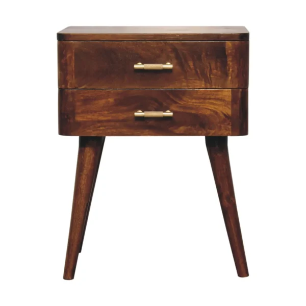 Solid Wood Two Drawer Nightstand