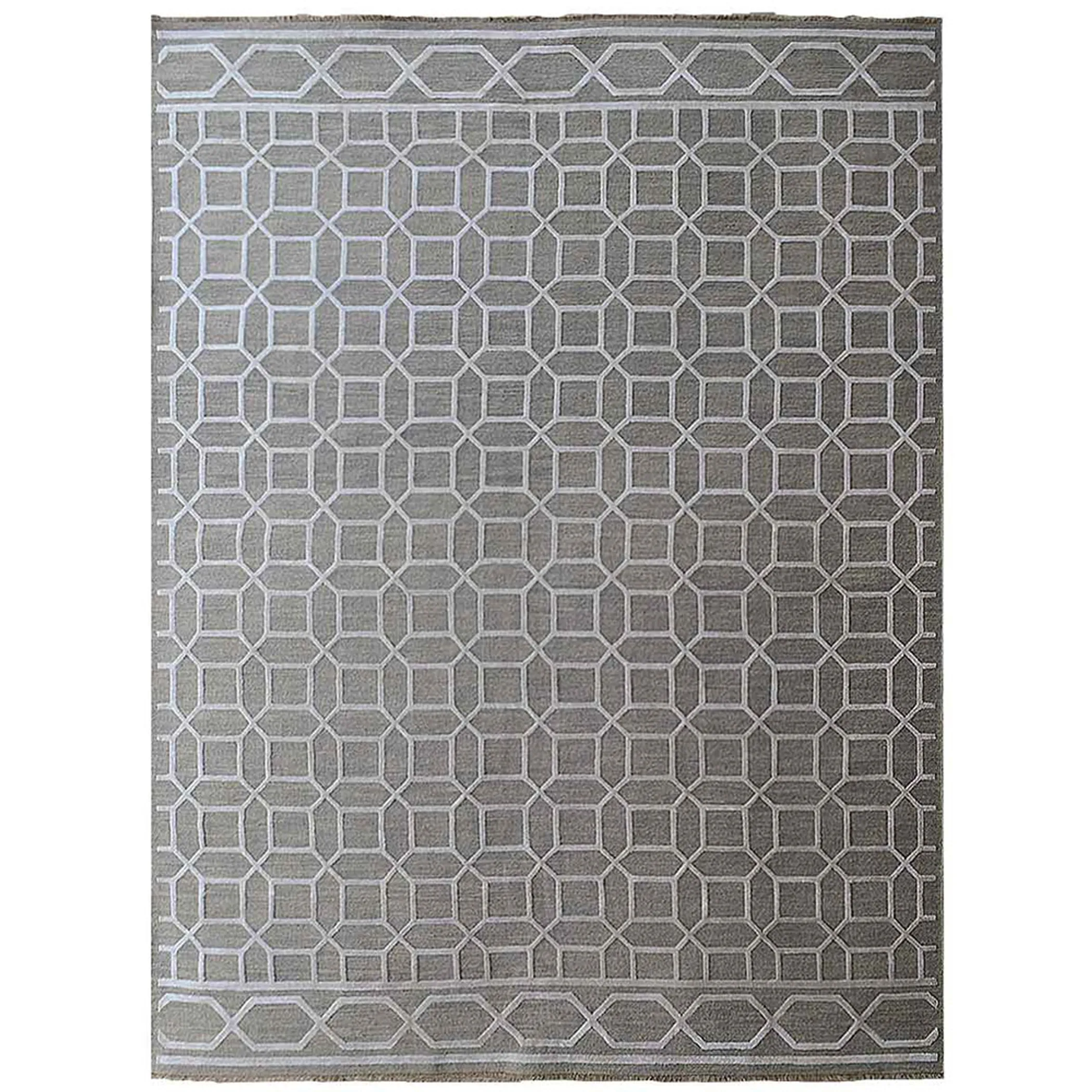 Rugsotic Carpets Hand Knotted Sumak Silk And Wool Area Rug Geometric - Image 2