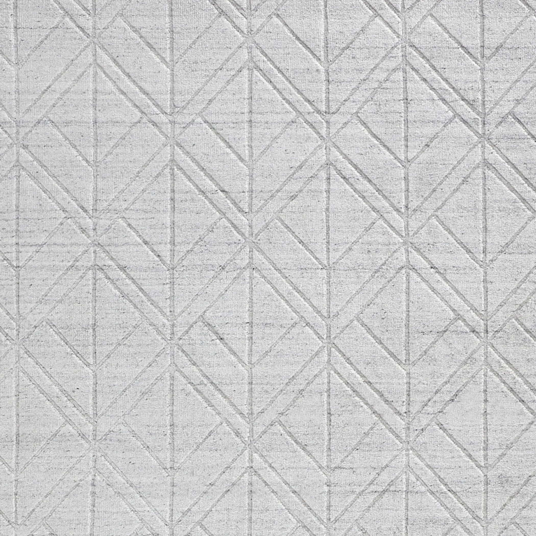 4' X 6' White and Silver Geometric Hand Woven Area Rug - Image 5
