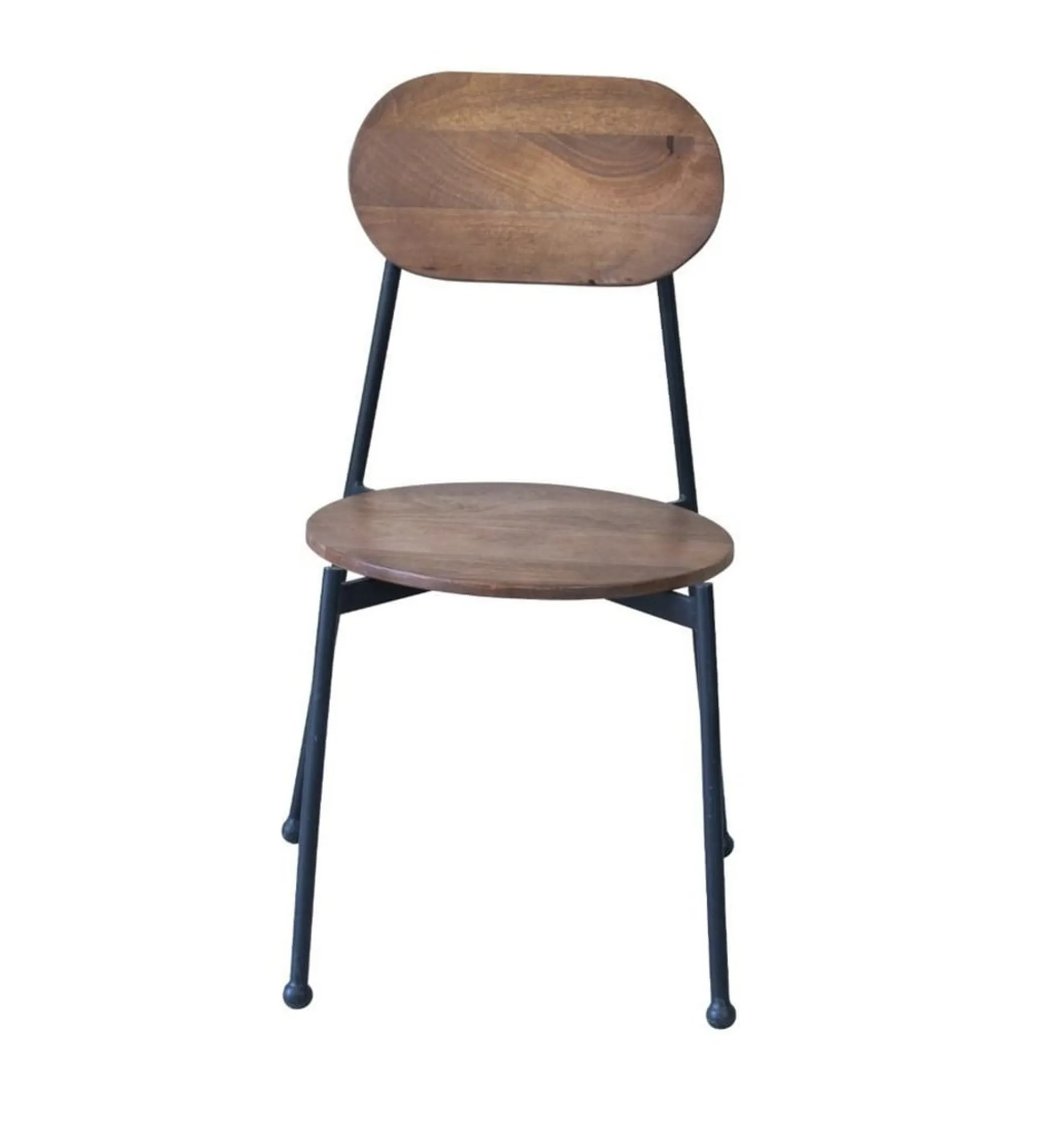 Set of Two Brown And Black Metal and Wood King Louis Back Dining Side Chairs - Image 3