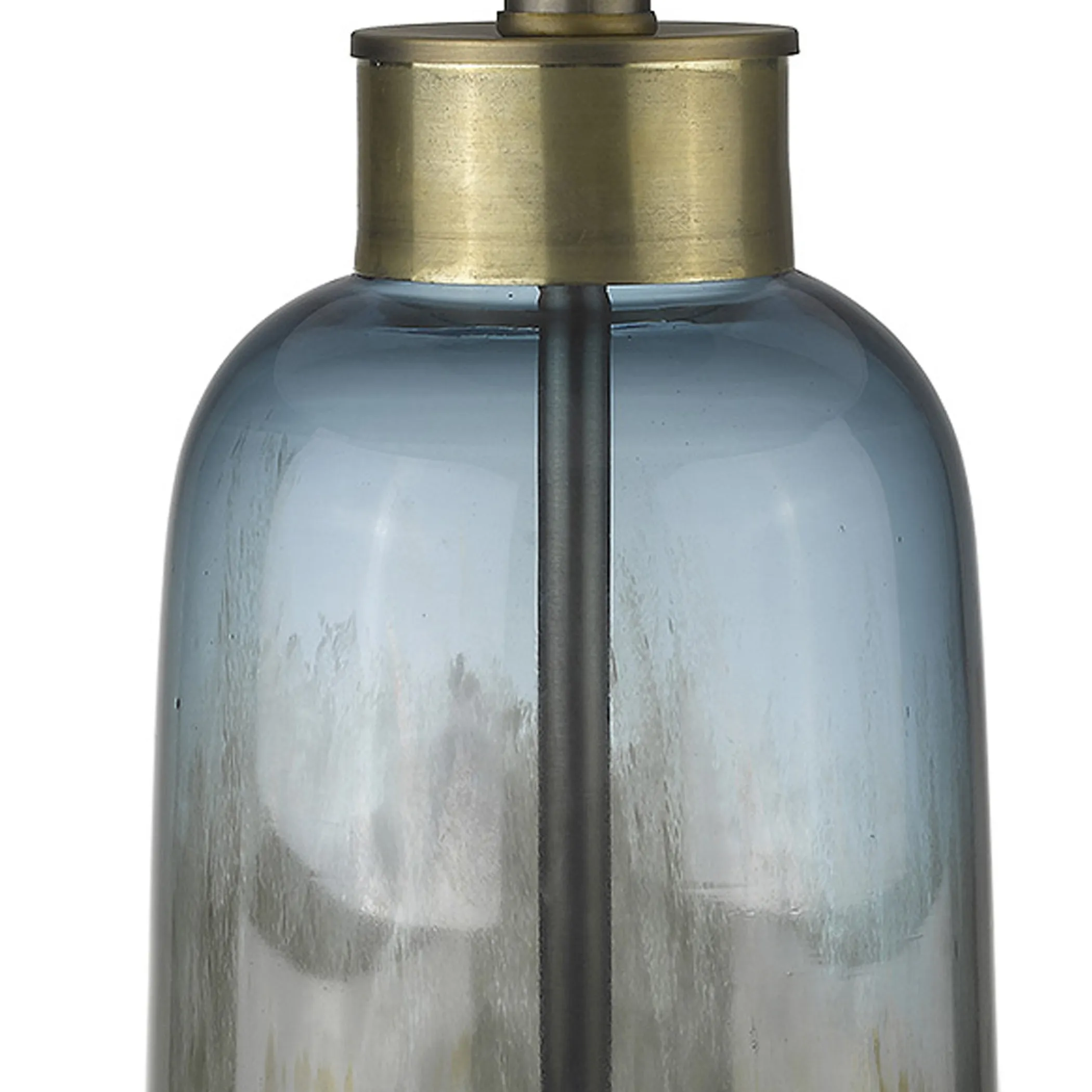 31" Steel Blue Glass Table Lamp With White Empire Shade - Image 6