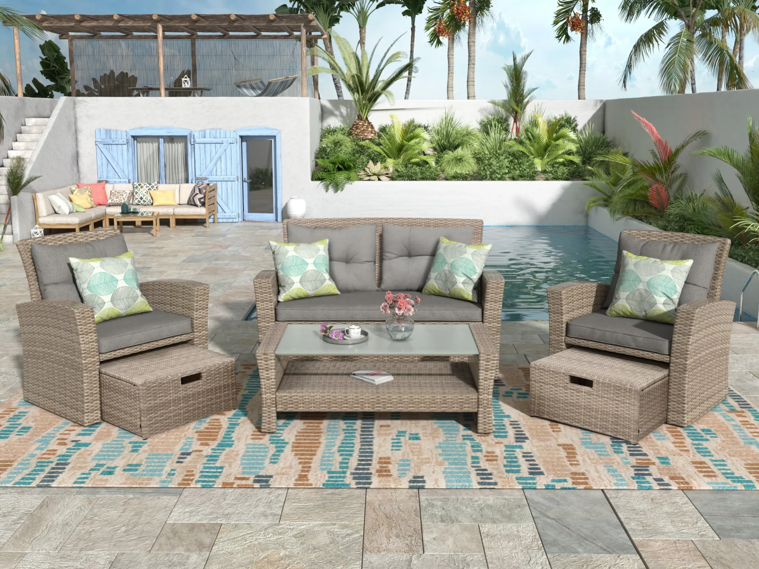 Set Of 4 Piece Outdoor Patio Furniture - Image 2