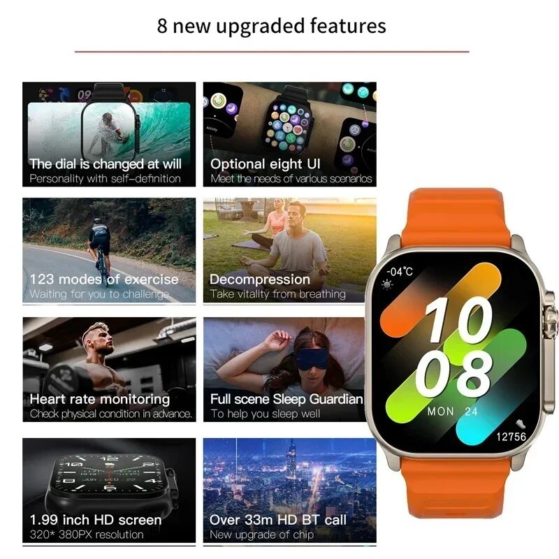 new watch t10 ultr smart watch men 49mm 2.09 inch nfc women gps track bluetooth call bt music games wireless charging smartwatch new watch t10 ultr smart watch men 49mm 2.09 inch nfc women gps track bluetooth call bt music games wireless charging smartwatch
