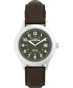 Expedition Metal Field 39mm Leather Strap Watch