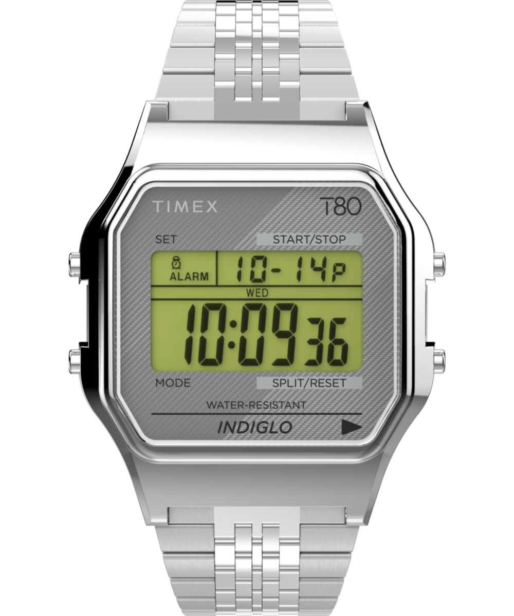 Timex T80 34mm Stainless Steel Bracelet Watch