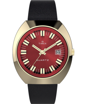 Q Timex 1972 Reissue 39mm Leather Strap Watch