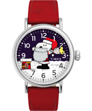 Peanuts® x Timex Standard Snoopy Santa 40mm Leather Strap Watch