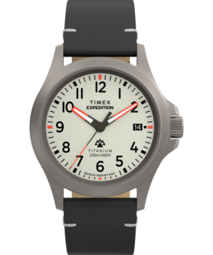 Expedition Titanium 38mm Leather Strap Watch