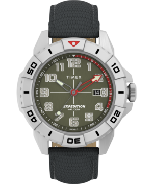 Expedition Ridge 42mm Leather Strap Watch