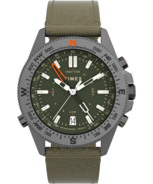 Expedition Tide-Temp-Compass 43mm Leather Strap Watch