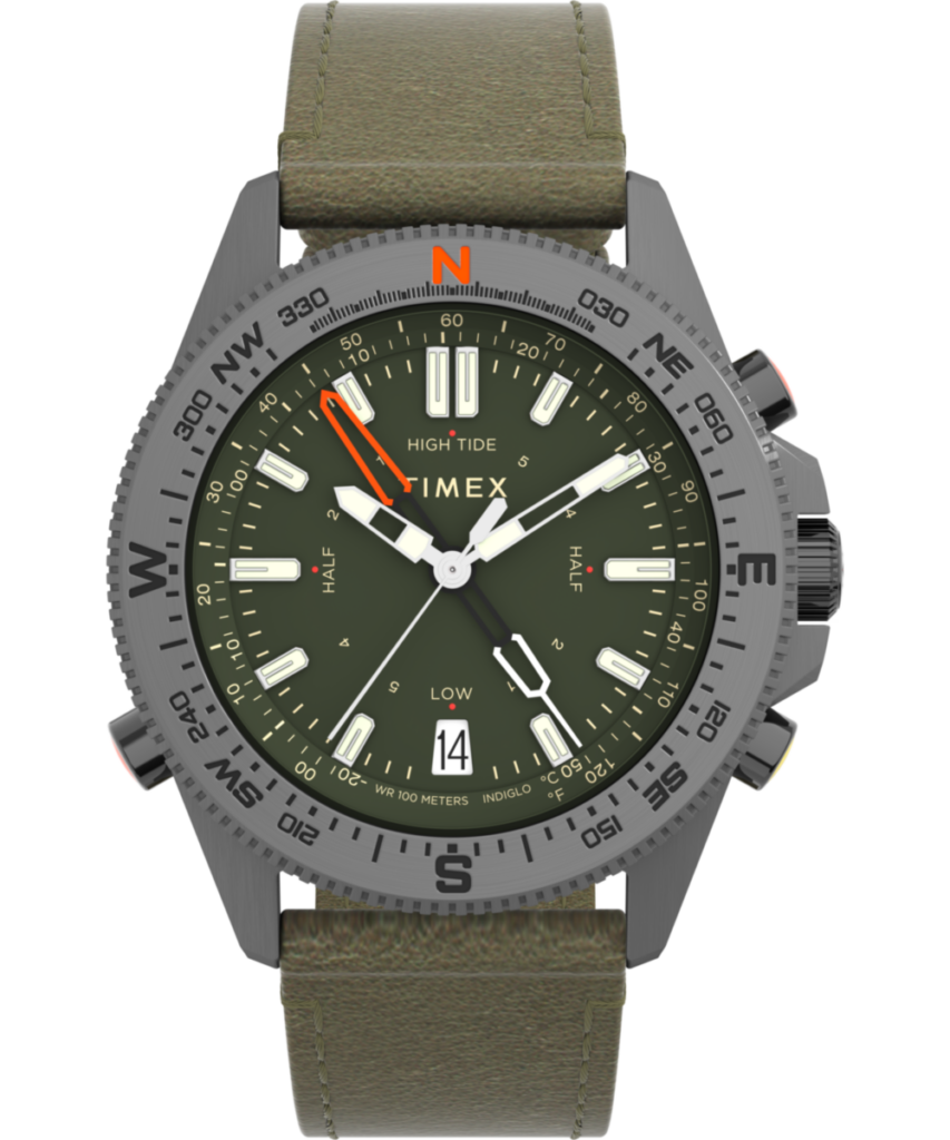 Expedition Tide-Temp-Compass 43mm Leather Strap Watch