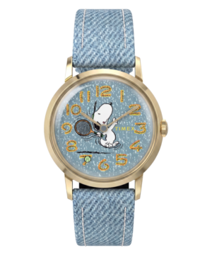 Peanuts® x Timex Marlin® 1965 Reissue Inspired Snoopy Tennis 34mm Fabric Strap Watch