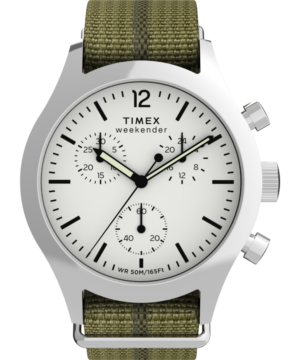 Timex Weekender New England Chronograph 40mm Eco-Conscious Fabric Strap Watch