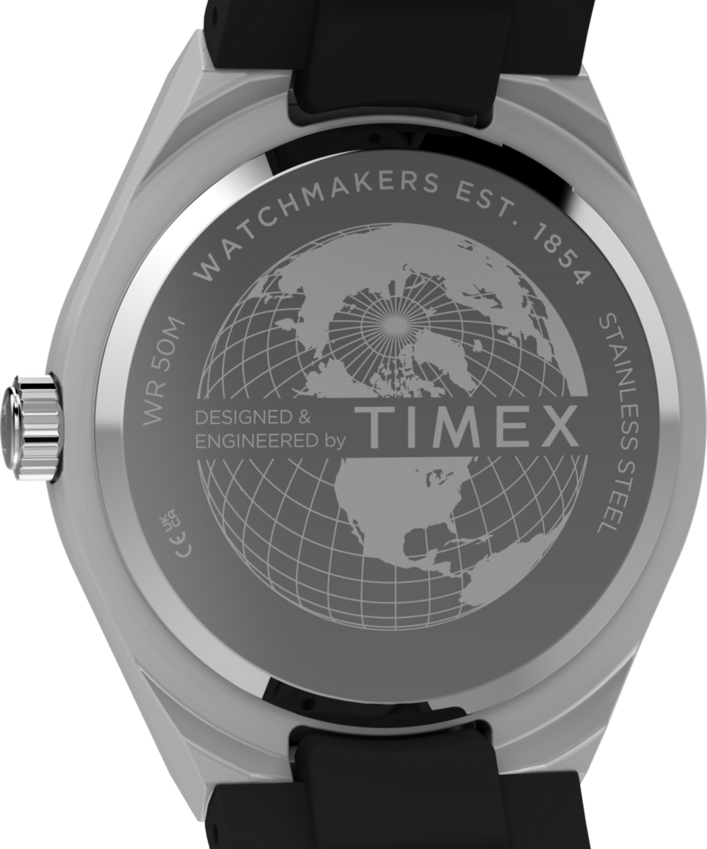 Q Timex Continental GMT 39mm Synthetic Rubber Watch