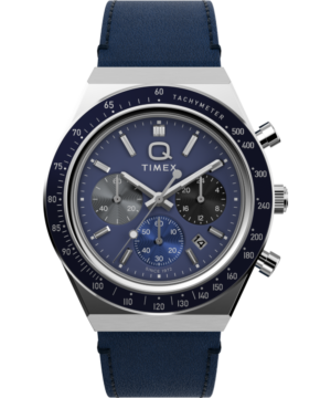 Q Timex® Chronograph 40mm Leather Strap Watch