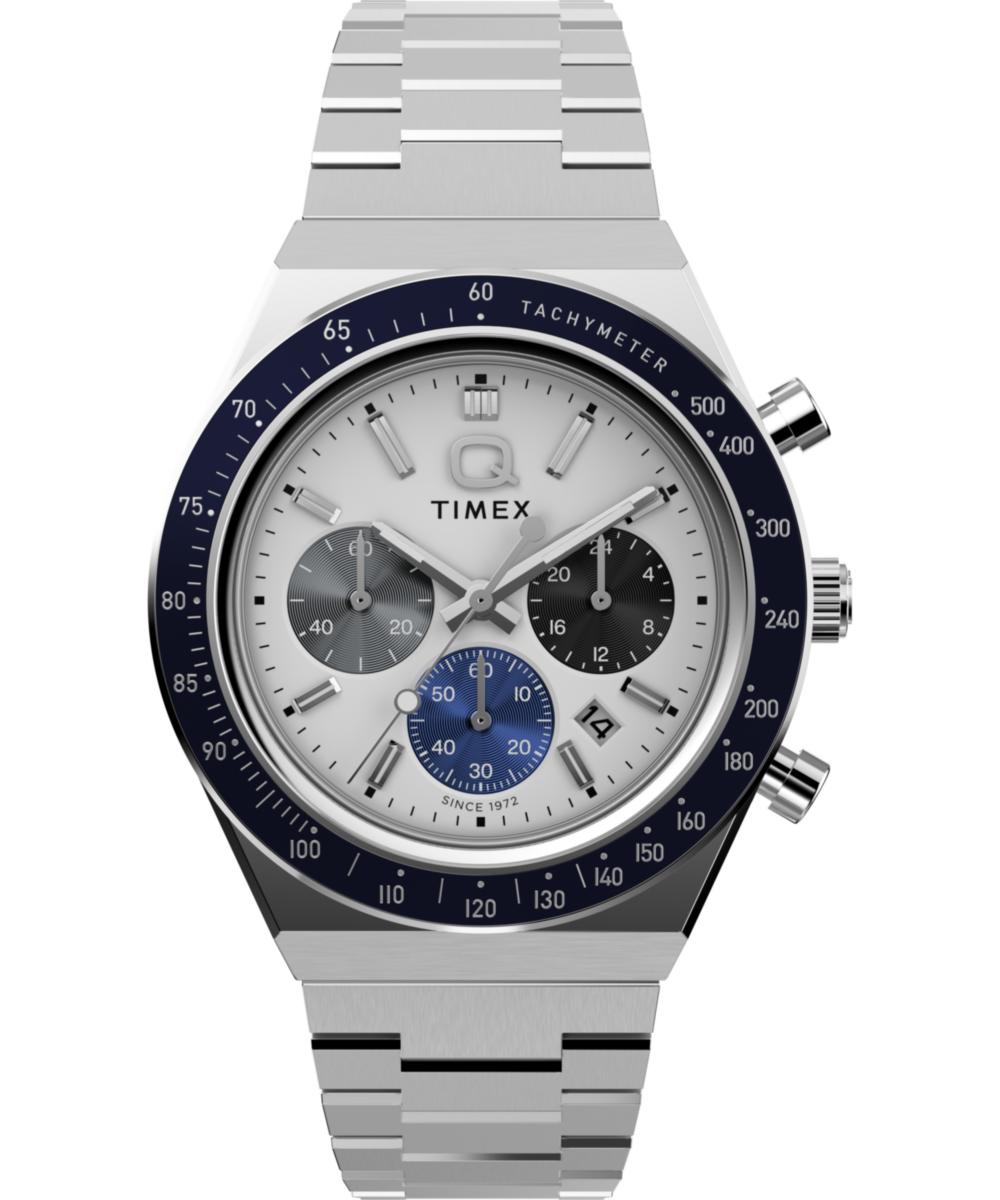 Q Timex® Chronograph 40mm Stainless Steel Bracelet Watch