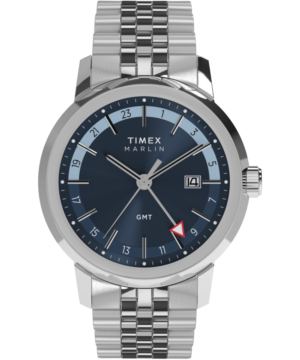 Marlin® Quartz GMT 40mm Stainless Steel Bracelet Watch