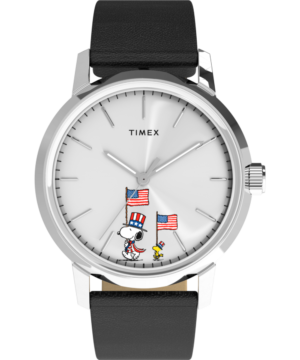 Peanuts® x Timex Marlin® Automatic Americana 40mm Leather Strap Watch