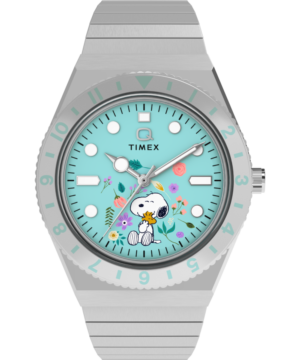 Peanuts® x Q Timex® 36mm Stainless Steel Expansion Band Watch