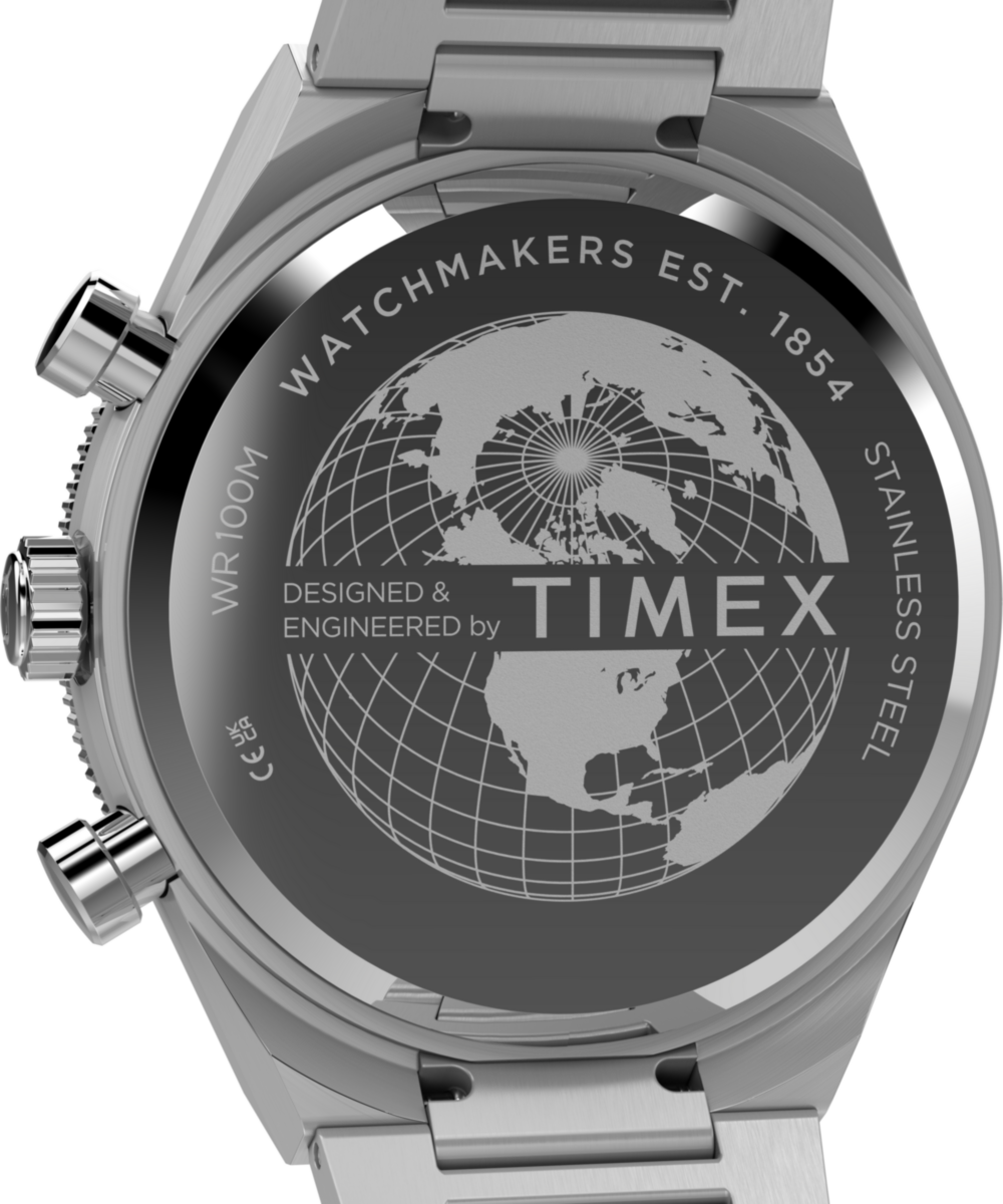 Q Timex Continental Chronograph 40mm Stainless Steel Bracelet Watch