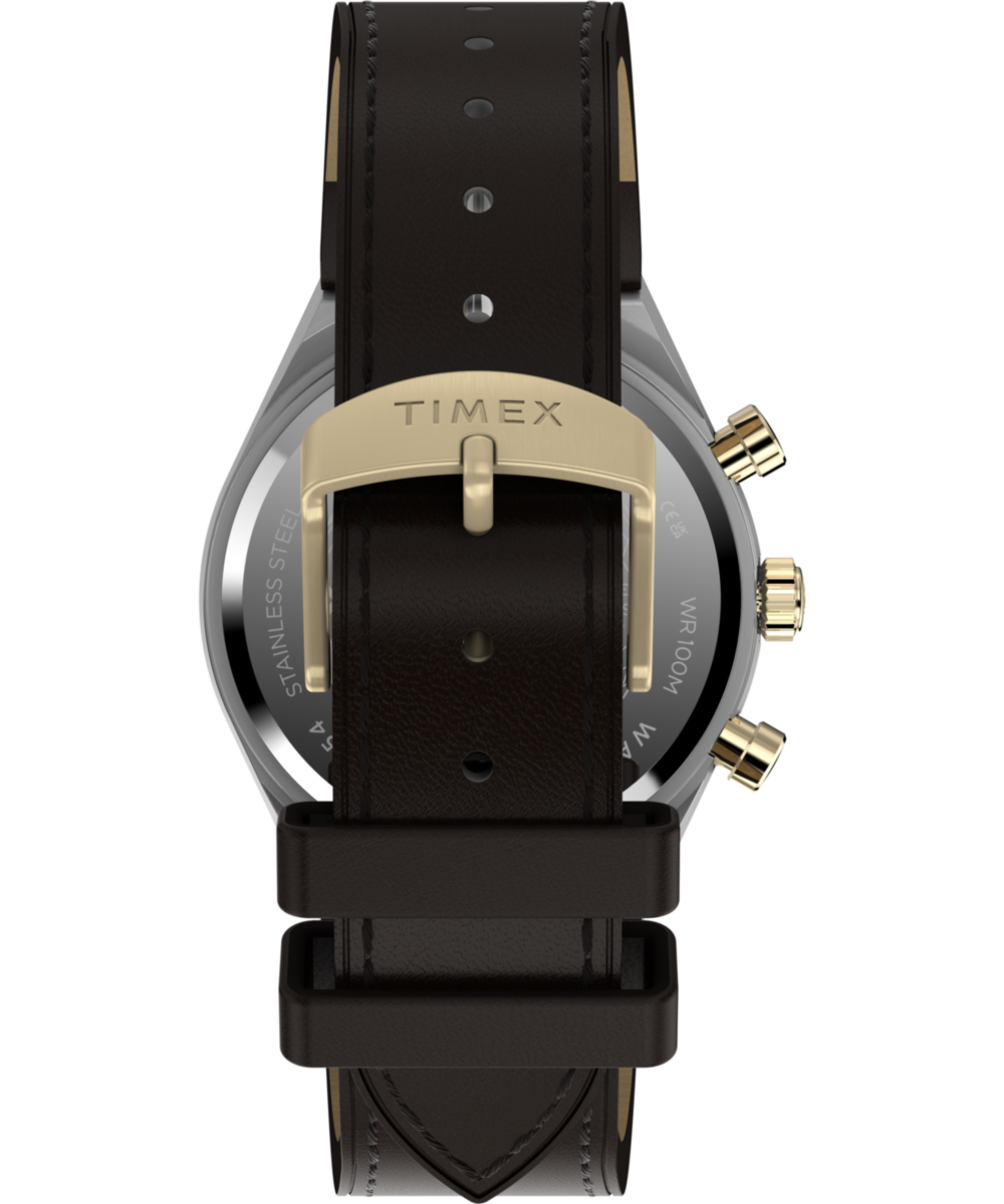 Q Timex Continental Chronograph 40mm Leather Strap Watch