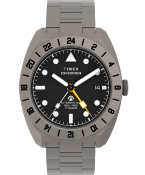 Expedition® Pioneer Titanium Automatic GMT 41mm Titanium Bracelet Watch