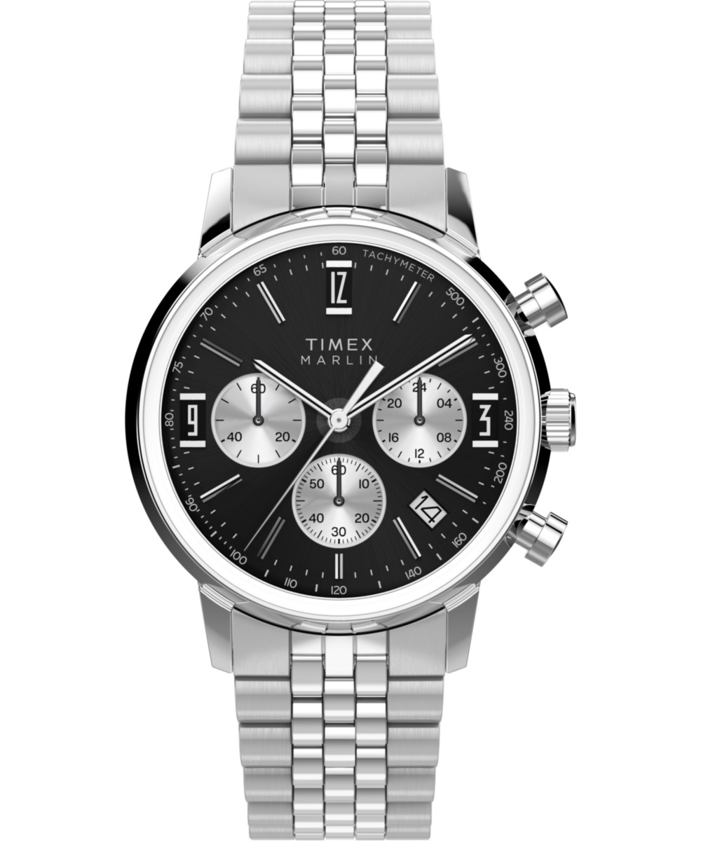 Marlin® Quartz Chrono 40mm Stainless Steel Bracelet Watch