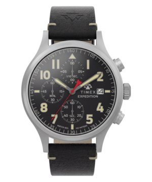 Expedition® Sierra Chronograph 43mm Leather Strap Watch