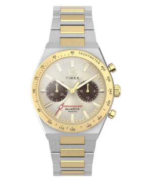 Q Timex Continental Chronograph 36mm Stainless Steel Bracelet Watch