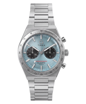 Q Timex Continental Chronograph 36mm Stainless Steel Bracelet Watch